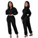 Women's Clothing Autumn And Winter Sequined Stitching Long Sleeved Women's Two Piece Suit_ecoleips.com