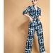 Women's Clothing New Fashion Multi-color Tie-dyed Printed Long-sleeved Shirt Straight Casual Pants_ecoleips.com