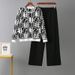 Jacquard Knit Sweater & Wide-Leg Pants Set – Stylish Casual Outfit For Women_ecoleips.com