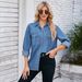 Women's Clothing Spring New Style Washed Thin Denim Shirt Top_ecoleips.com