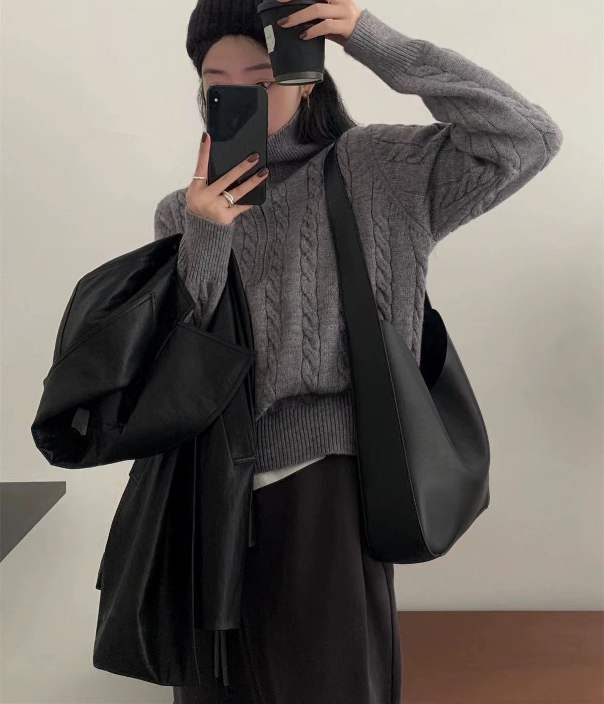 Women's Cable Knit Sweater With Zip Detail | Retro Chunky Pullover For Autumn & Winter | Loose Fit High Neck Long Sleeve Top_ecoleips.com