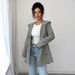 Women's Striped Long Sleeve Trench Coat – Casual Travel Jacket, Polyester Knit, Black (S-Xl) – Fall/Winter Outerwear_ecoleips.com