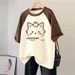 Summer New Style Women's T-Shirt Pure Cotton Short Sleeve Casual Fashionable Versatile Age Reducing Raglan Sleeve mid Length Top_ecoleips.com