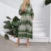 Women's Clothing Leisure Vacation PersonalityEthnic Style Geometric Print Loose Dress_ecoleips.com