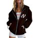 Women's Printed Cardigan Hooded Zip Up Long Sleeve Comfortable Stylish Loose Fitting Outerwear For Autumn Winter_ecoleips.com