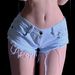 Women's Clothing New Nightclub Hot Girl Low Waist Performance Clothes Peach Hip Hot Pants Ripped Ultra Short Denim Shorts_ecoleips.com