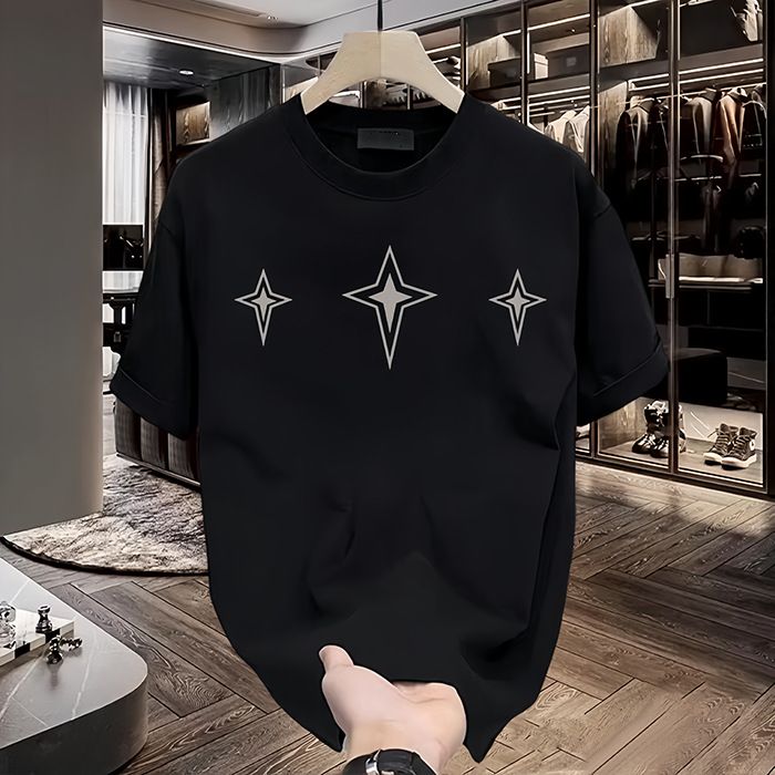 Men's Heavyweight Cotton T-Shirt Short Sleeve Cool And Stylish Trendy Loose Top For New Summer_ecoleips.com