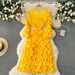 Women's Clothing High End Dress For Women With Three Dimensional Ruffle Design, Niche High End Exquisite Temperament, Super Fairy Long Skirt_ecoleips.com