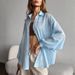Women's Casual Fashion Solid Color Shirt New Hot Selling Russian Style Clothing Top_ecoleips.com