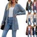 New women's clothing women's brushed pit strip solid color long-sleeved women's cardigan jacket_ecoleips.com