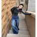 Women's High-Waisted Slimming Wide Leg Jeans Retro Pleated Design Floor-Length Blue Denim Autumn/Winter Fashion_ecoleips.com