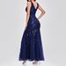 K V-neck Sequin Dress With A Chic And Fashionable Style For Ladies_ecoleips.com