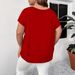 Women's Clothing Plus Size Clothes Casual T-Shirt Off-Shoulder Short-Sleeved Top American Style_ecoleips.com