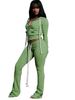 Women's Clothing Women's Slim Fit Hooded Zip Up Sweatshirt Style With Slightly Flared Pockets Two Piece Pantsuit Set_ecoleips.com