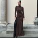 European And American Women's Fashion 20224 Winter New Sexy Slit Bodycon Long High-neck Slim Dress Wholesale_ecoleips.com