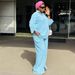 Plus Size Women's Casual Long Sleeved Collared Loose Shirt African Style Two Piece Set American Style Loose Trousers_ecoleips.com