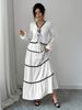Women's Autumn Winter 2-Piece Set Dress, Casual Long Sleeve Tie-Up Top, High Waist Elegant Skirt, Perfect For Sunny Days_ecoleips.com