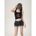 2025 New Denim Shorts For Women, Slimming American Style Plus Size Elastic Low Waist Summer Cuffed Ultra-Short Hot Pants_ecoleips.com