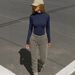 Bestseller 2026 Ribbed Half-Turtleneck Long-Sleeve T-Shirt For Women, Slim Fit, Straight Shoulder, Sexy Knit Base_ecoleips.com