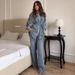 Women's Autumn Winter Fashion Shirt Temperament Button Tie Loose Coat Denim Suit European American Style Muslim Clothing_ecoleips.com