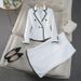 Women's Clothing tweed fishtail skirt suit fashionable temperament professional suit formal wear_ecoleips.com