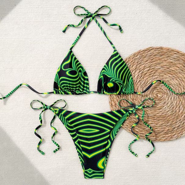 Women's Clothing Split Printed Swimsuit Women's High End Sexy Bikini Swimsuit Spot_ecoleips.com