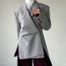 K Retro Lazy Style Suit New Irregular Design Gray Striped Suit Jacket For Women_ecoleips.com