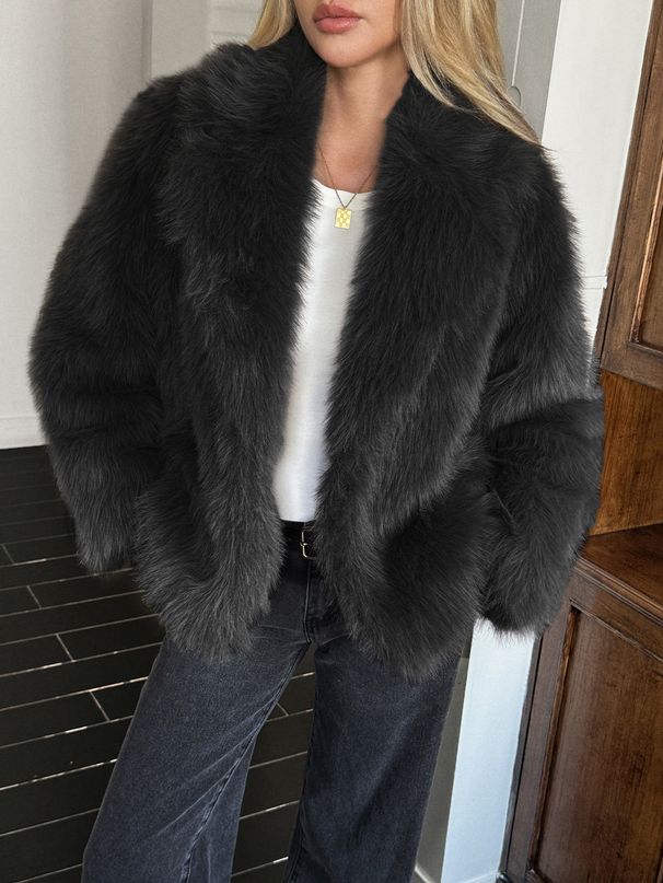 DiYun European And American Casual Style Plush Long-Sleeve Coat Women's Clothing 2025 Autumn/Winter_ecoleips.com
