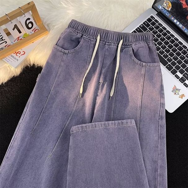 Women's Clothing Retro High Street Spring And Autumn Jeans Women's Loose Mopping Bloomers New Casual Pants Ins Trend_ecoleips.com