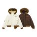 girl American Retro Thickened Hooded Cotton Jacket 2025 Winter Women's Loose Short Fur Collar Parka_ecoleips.com