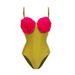 Women's Sexy One-Piece Swimsuit - Floral Print & Contrast Color Design - Swimwear Set_ecoleips.com