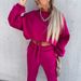 Women's Clothing autumn and winter new fashion solid color sweatshirt casual two piece set_ecoleips.com