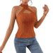 Women's Clothing Slim Cross Neck Sleeveless Off Shoulder Ladies Sexy Vest Top_ecoleips.com