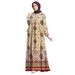 Modest Abaya Dress Women's Fashion Print Dress Autumn Design Polyester Muslim Dress_ecoleips.com