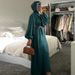 Muslim Fashion Solid Color Abaya Two Piece Set Turkey Dress_ecoleips.com