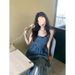 Denim Dress For Women Summer New Thin Petite Fashion Hot Girl Slimming Strap Half Skirt Two-Piece Set_ecoleips.com
