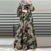Verve New Style Printed Muslim Malay Full Sleeve Round Neck Robe Long Dress Factory Wholesale_ecoleips.com