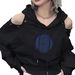 Women's Clothing Hip Hop Style Starry Sky Pattern Long Sleeved Hooded Sweatshirt_ecoleips.com