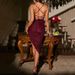 Sequin Pleated Slit Dress – Backless Suspender Skirt For Evening & Party Glam_ecoleips.com