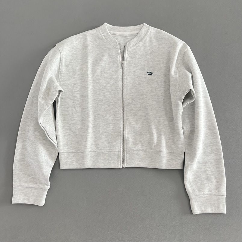Women's Casual Embroidered Zip-Up Hoodie With Stand Collar – Loose Fit Long Sleeve Pullover For Autumn_ecoleips.com
