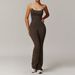 Women’s Clothing Back Yoga Jumpsuit Pleated Flared Running Sports Fitness Flared Jumpsuit_ecoleips.com