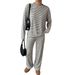 Women's Summer Casual Clothing Set Drop Shoulder Top And Flowy Pants Relaxed Everyday Wear Comfortable Feshion_ecoleips.com
