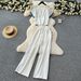 Casual Wear Women's Summer Fashion Contrast Color Striped Edge Short Sleeved Tops High Waist Denim Stitching Wide Leg Long_ecoleips.com