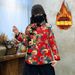 girl Winter New Northeast Women's Chinese Style Quilted Button Tang Suit Coat Village Girl Floral Cotton Jacket_ecoleips.com