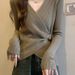 girl Plus Size Design Sense Regular Shoulder Long Sleeve Knitted Sweater For Women Early Autumn Irregular Shape Fat MM_ecoleips.com