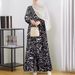 Foreign Trade Muslim Women's Clothing Middle Eastern Fashion Robe Spring And Autumn Long Sleeve Geometric Print_ecoleips.com