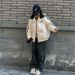 Women's Clothing Vintage Style Cotton Padded Jacket For Women - Winter Cozy Fleece Lined Coat With Pockets, Loose Fit, Unisex Fashion Outerwear_ecoleips.com