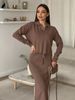 2025 Autumn/Winter European American Knit Set For Women: Soft Core-Spun Yarn Sweater With Slit And Tie-Waist Skirt,_ecoleips.com