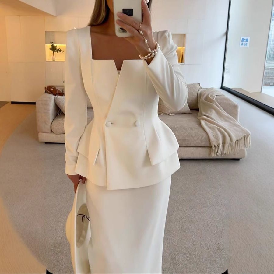 Women's Clothing Autumn And Winter New Long Sleeved Commuter Pocket Two Piece Suit Ins Casual Loose Party Two Piece Suit_ecoleips.com