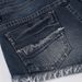 Slim-Fitting Frayed Hem Denim Shorts Basic Low-Waisted Dark Wash Distressed Jean Shorts Women 2026 Summer Fashion Streetwear_ecoleips.com